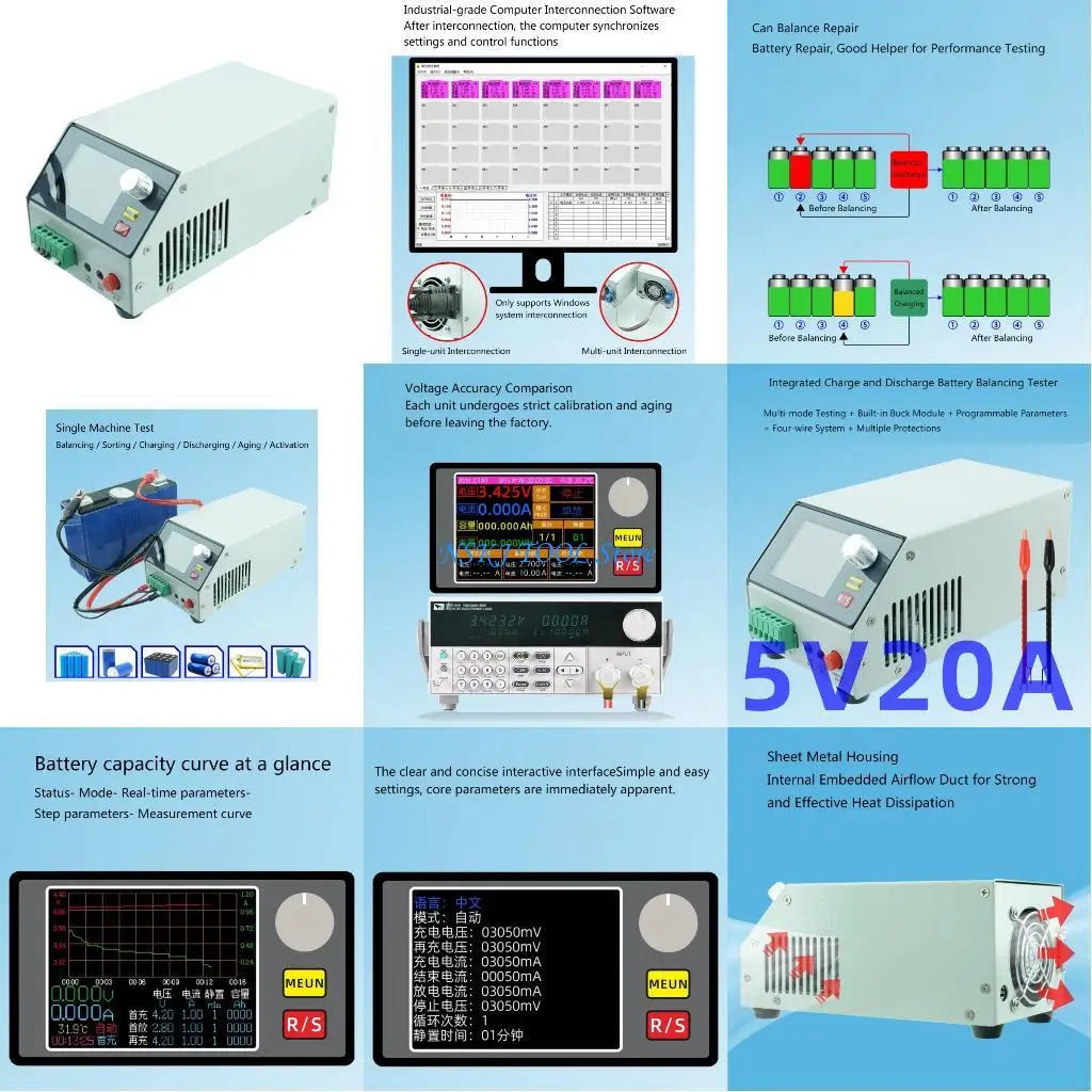 

L8RC Advanced Battery Testing Equipment Temperature Control Tool 5V 20A Multiple Stage Cycle Function And Precise Measurement