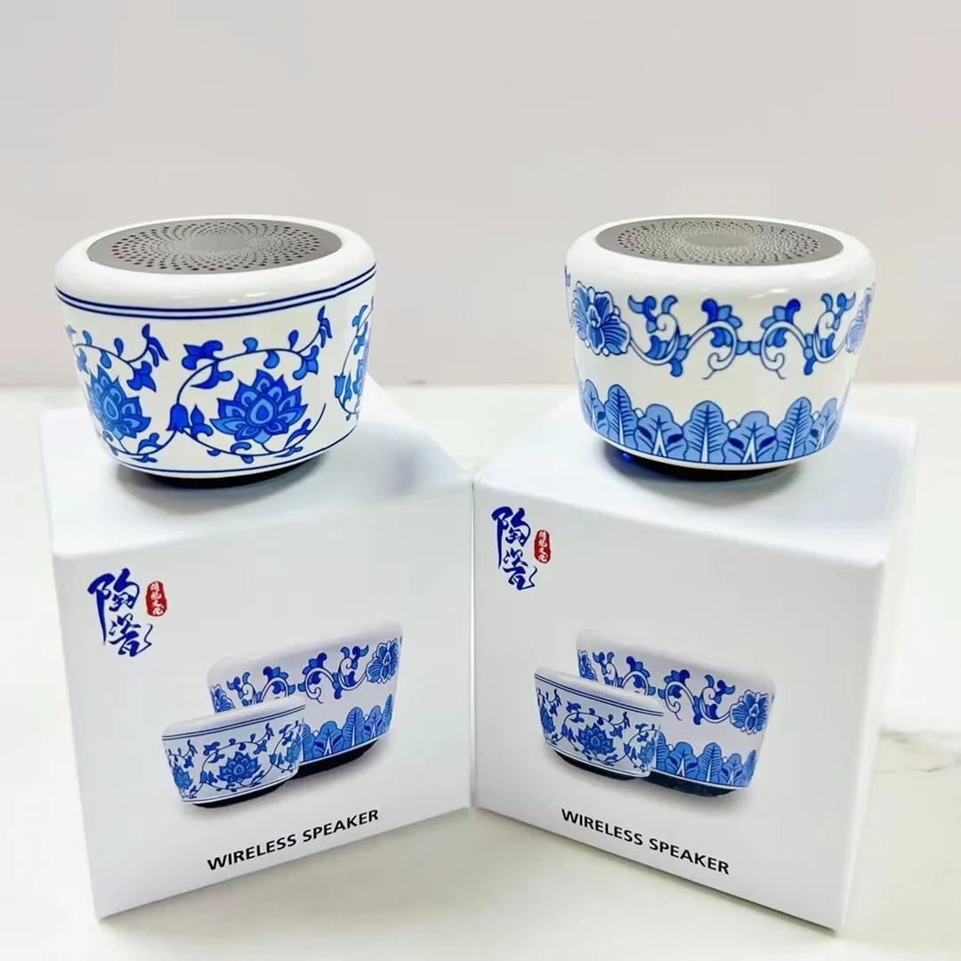 

New Natioal Essece Ceramic Craftsmaship Chiese Style Portable Outdoor Mii Wireless Bluetooth Speaker Small Steel Bass