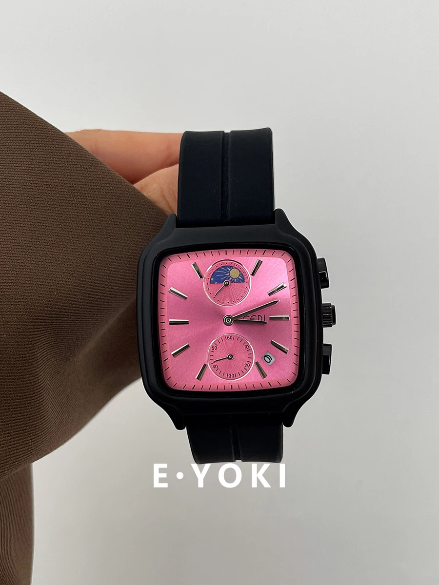 

Elegant ladies watch, rose red large dial, luxury ladies calendar watch, ladies watch, luxury high quality, gift for