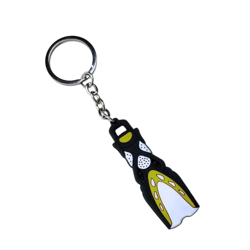 Lightweight Gear Inspired Keychain Underwater Adventure Inspired Silicone Keychain Charm with Miniature Diving Fin