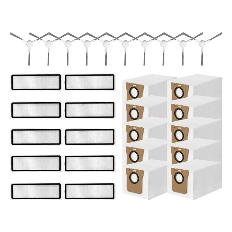 

N83R для робота-пылесоса Xiaomi H40/OV51 Сменный комплект-боковая щетка, HEPA-фильтр и мешок для пыли, запасные части, аксессуары