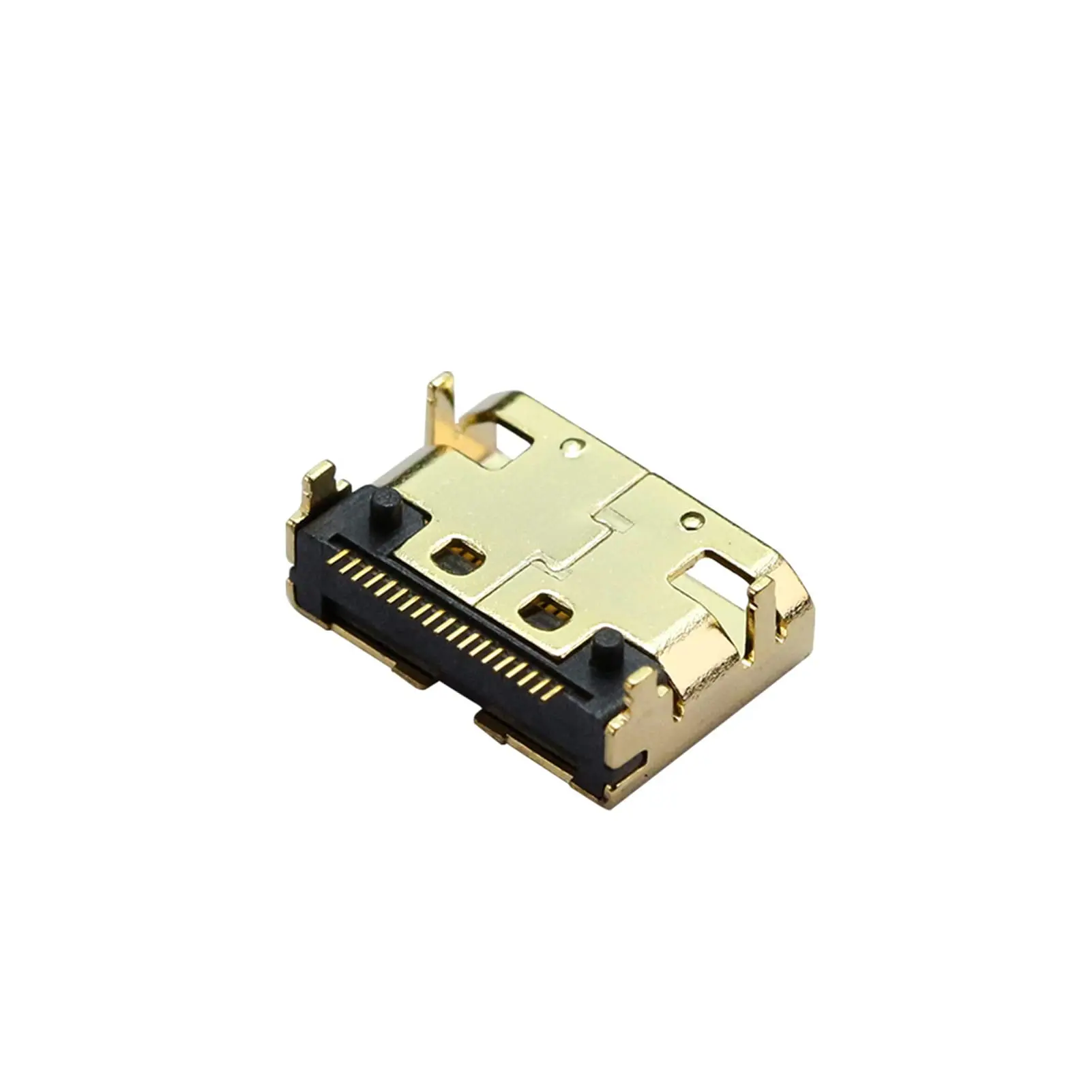 HDMI 19P موصل صغير HDMI أنثى مطلية بالذهب 19 دبوس لحام موصلات الأسلاك SMT المقبس