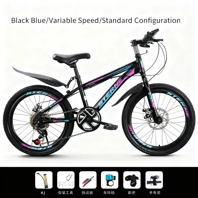 

Dazzling Blue Children's Bicycle with Variable Speed System And Disc Brake for Boys & Girls Aged 6-12 Teenager Student Standard