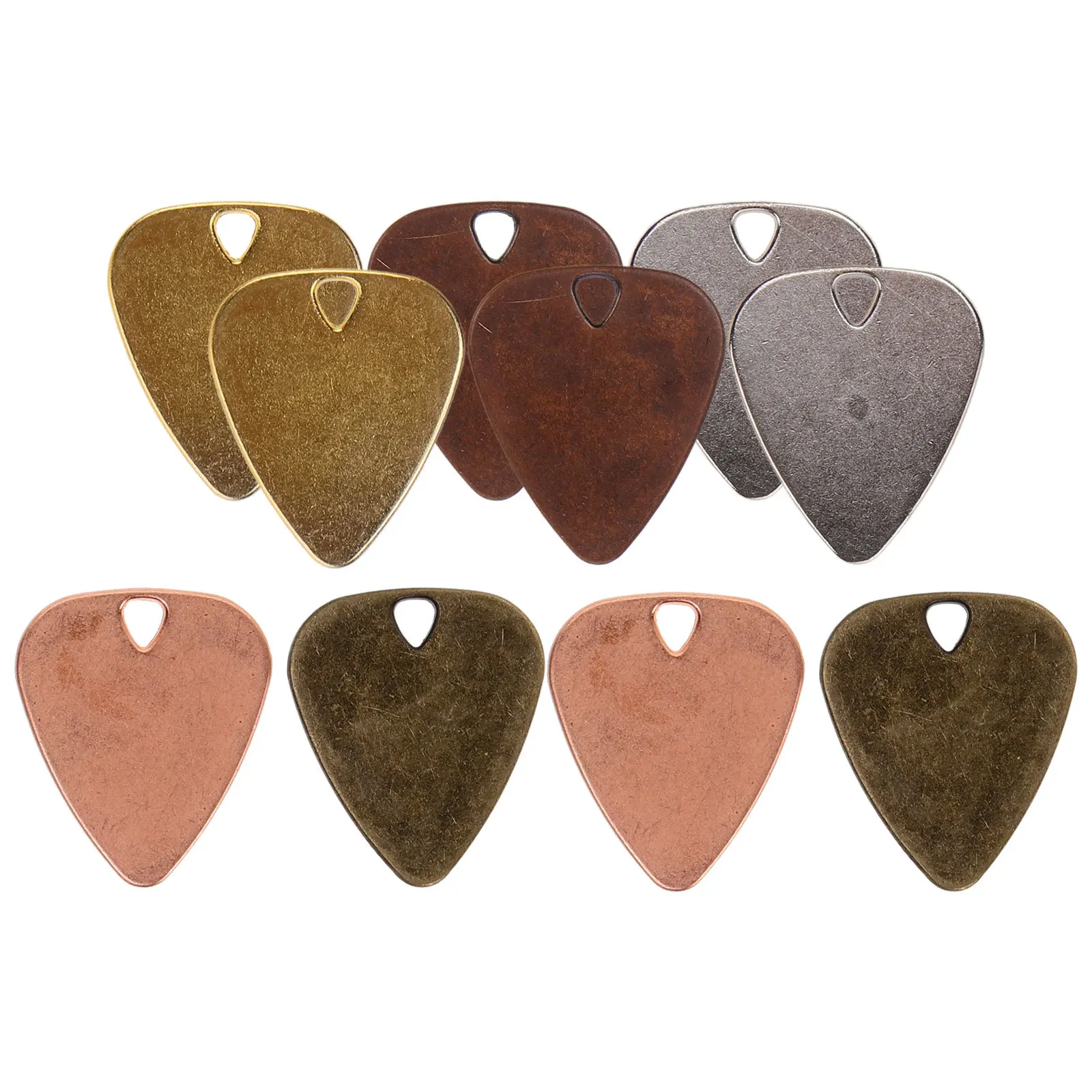 10 قطعة الغيتار المعدني اختيار قلادة سميكة قابلة لإعادة الاستخدام يختار للكهرباء الصوتية باس القيثارة دائم سبائك الزنك الغيتار التبعي