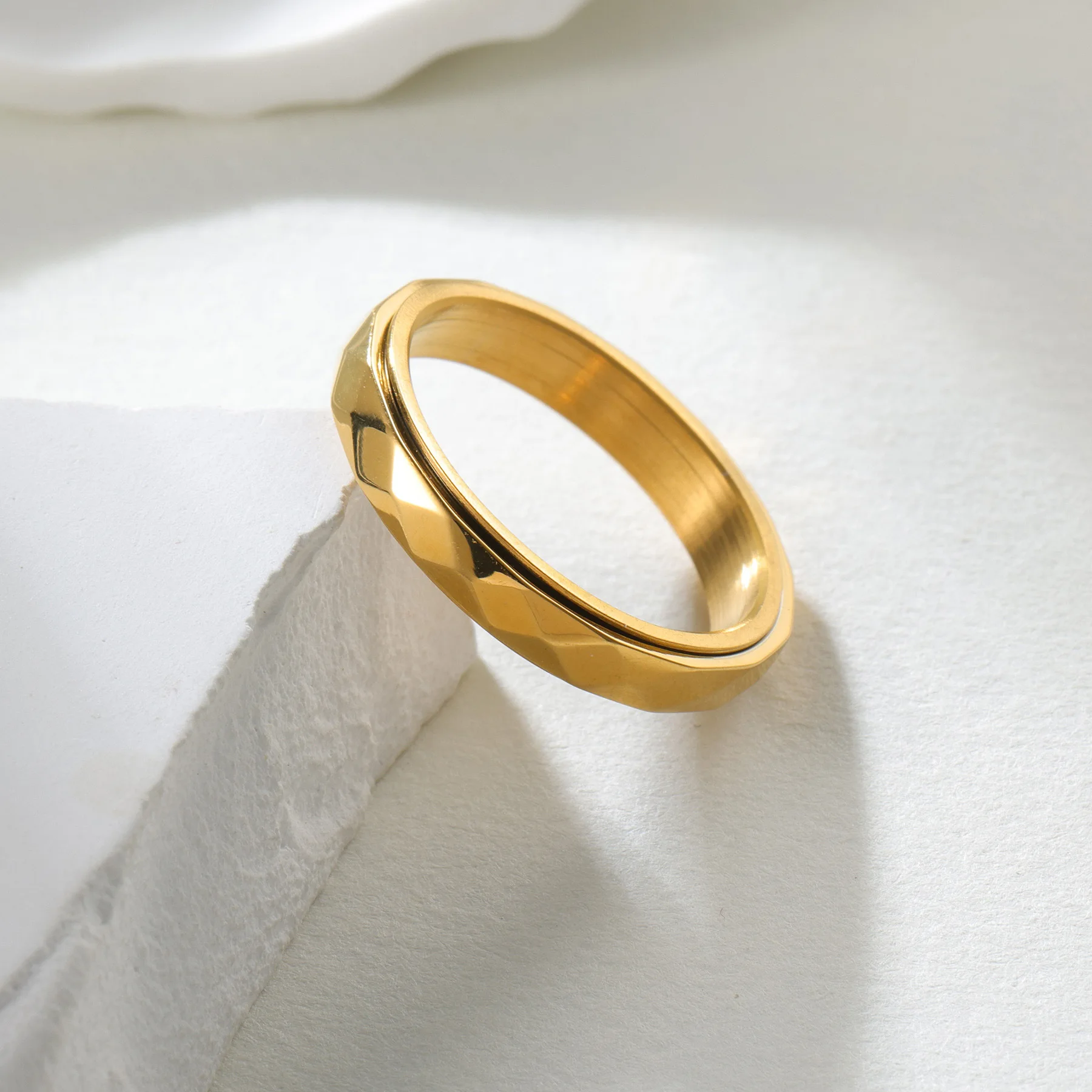 جديد Faionable التيتانيوم الصلب الماس قطع الدائري 4 مللي متر واسعة الدورية Str الإغاثة الفرقة ex Sli Faion مجوهرات Accory #3