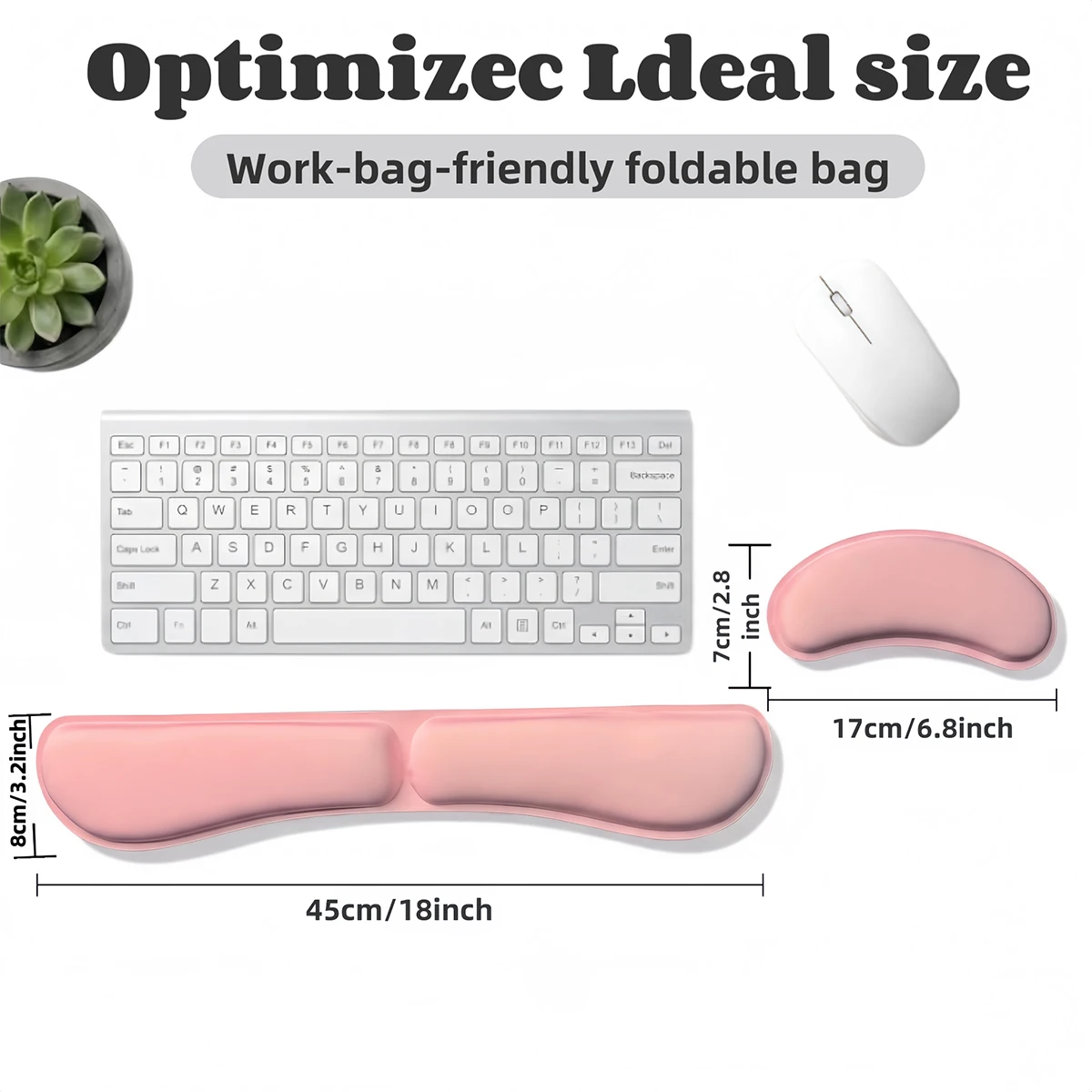 2pcs Memory Foam Keyboard Mouse Pad Set Foldable Wrist Rest for Computer Desktop Notebook Home Office Gaming