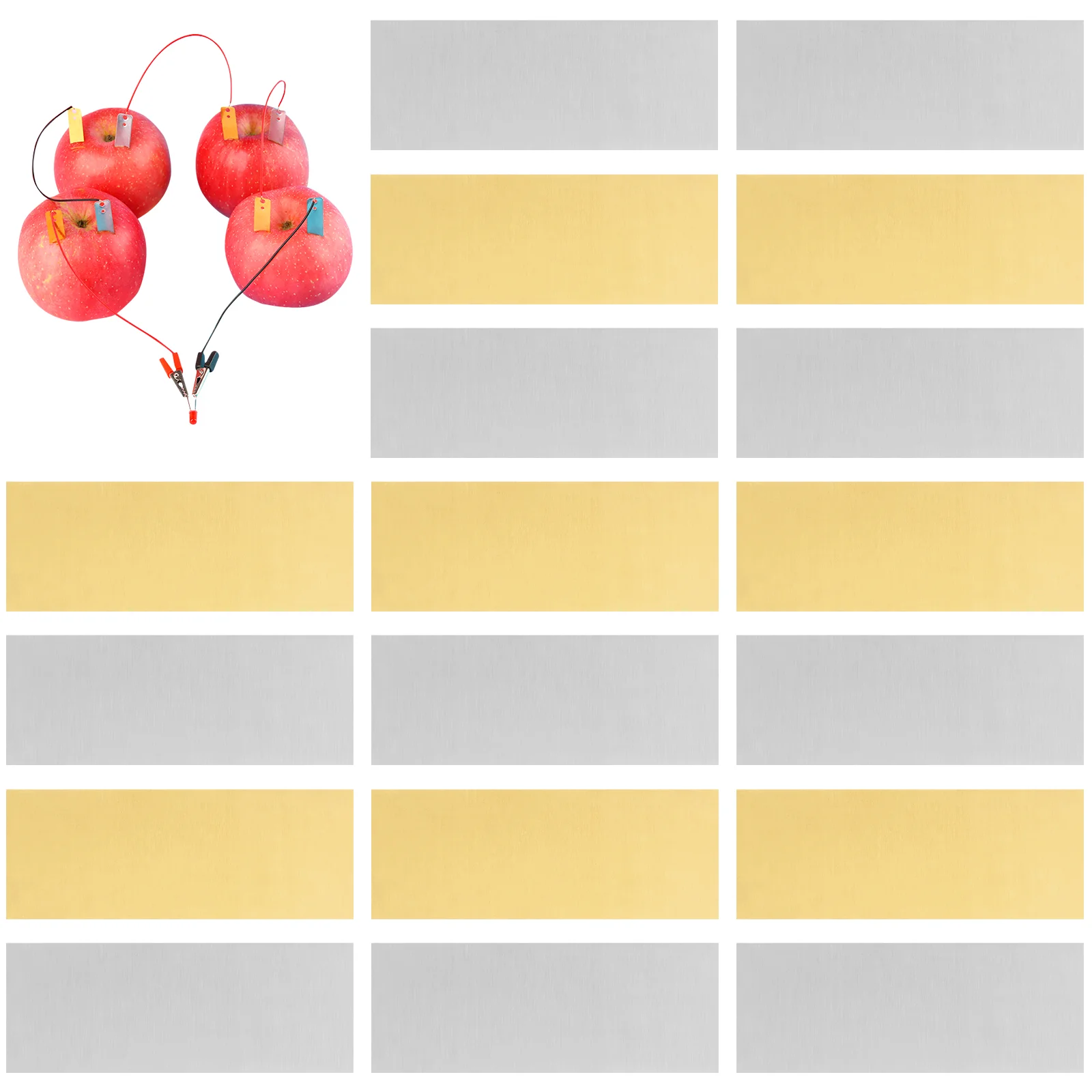 10 Pairs Zinc Sheet Copper Gasket Material Experiment Materials Electrode Strip Supplies for Electroplating DIY Fruit