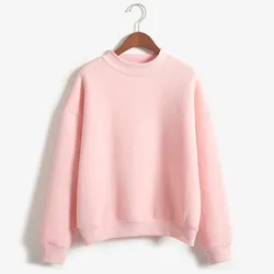 Women's Sweatshirt Autumn Winter Basic Solid Color Long Sleeve Sweatshirt Loose Casual Turtleneck Versatile Pullover Sweatshirt