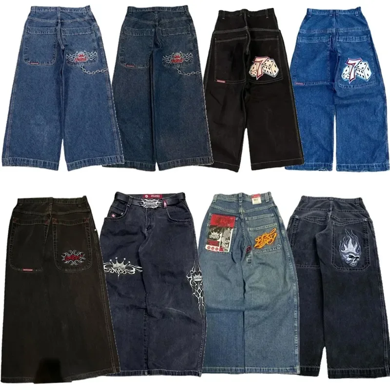 

Hip Hop JNCO Y2K Baggy Jeans men Harajuku Embroidered high quality jeans vintage streetwear Goth men women Casual wide leg jeans