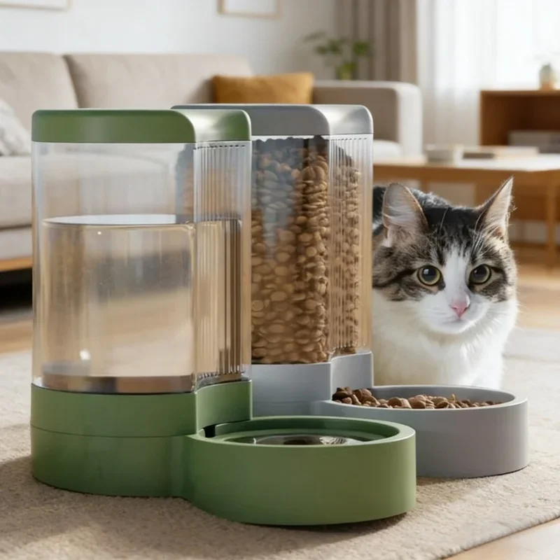 

Автоматическая кормушка и поилка для животных 4л, большая емкость, миска для кошек и собак, прочная пластиковая посуда для кормления, товары для домашних животных