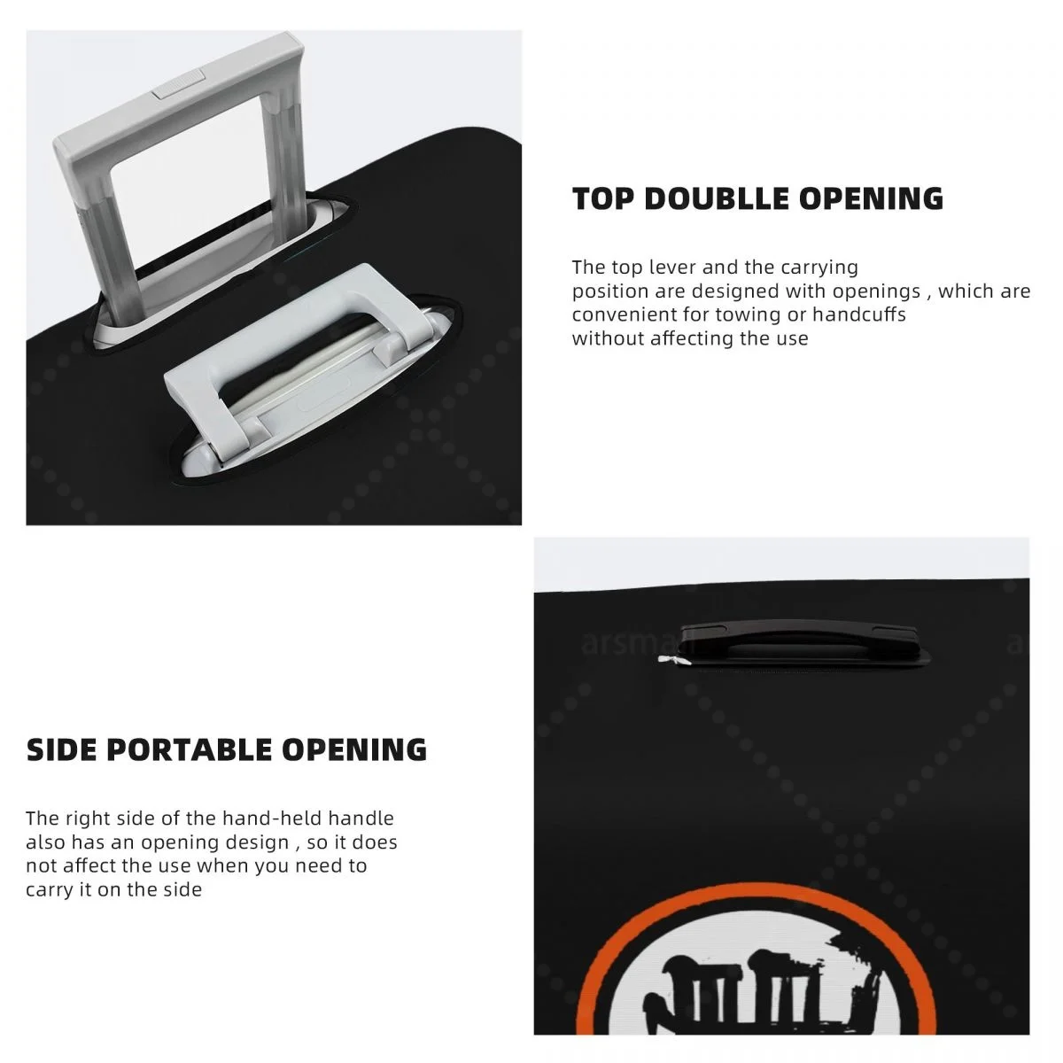 DBZ Kanji غطاء الأمتعة حقيبة حامي رشاقته مرونة الغبار مغطاة المضادة للخدش واقية 18-32 بوصة #5