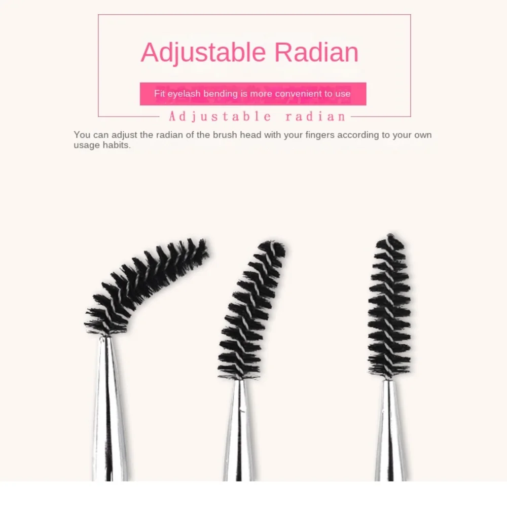 Adjustable Radian Grafting Mascara Brush with Cap Clear Spiral Mascara Brush Reusable Tube Round Comb Teeth Glitter Mascara Wand