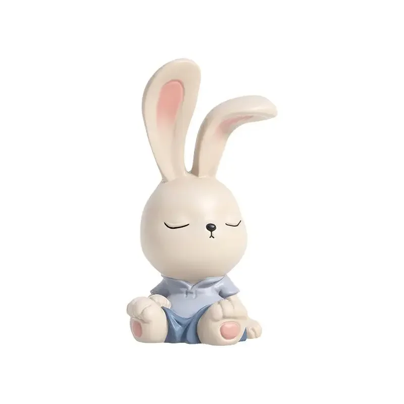 *Re Rabbit Stereo Resin Ornament Desktop Decor for Kids Room Girls Bedroom Desk Creative Gift~