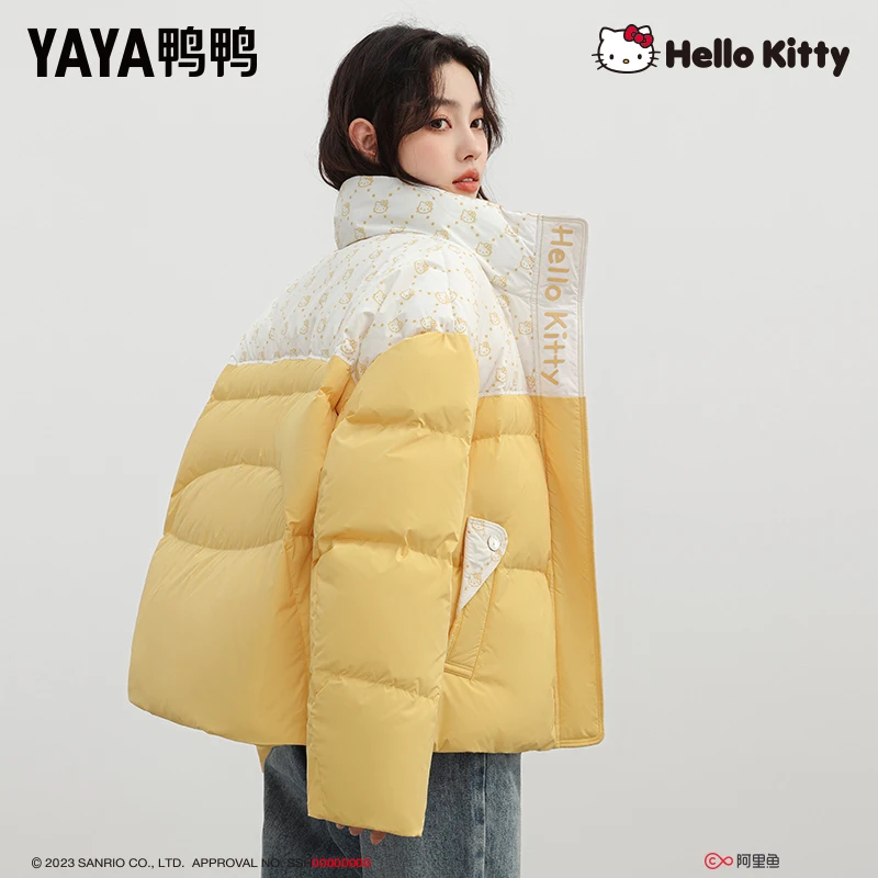 YAYA 2024 invierno mujeres Puffy 90% chaqueta de plumón de pato Stand Collar cortavientos abrigo corto más grueso Parkas acolchadas gruesas