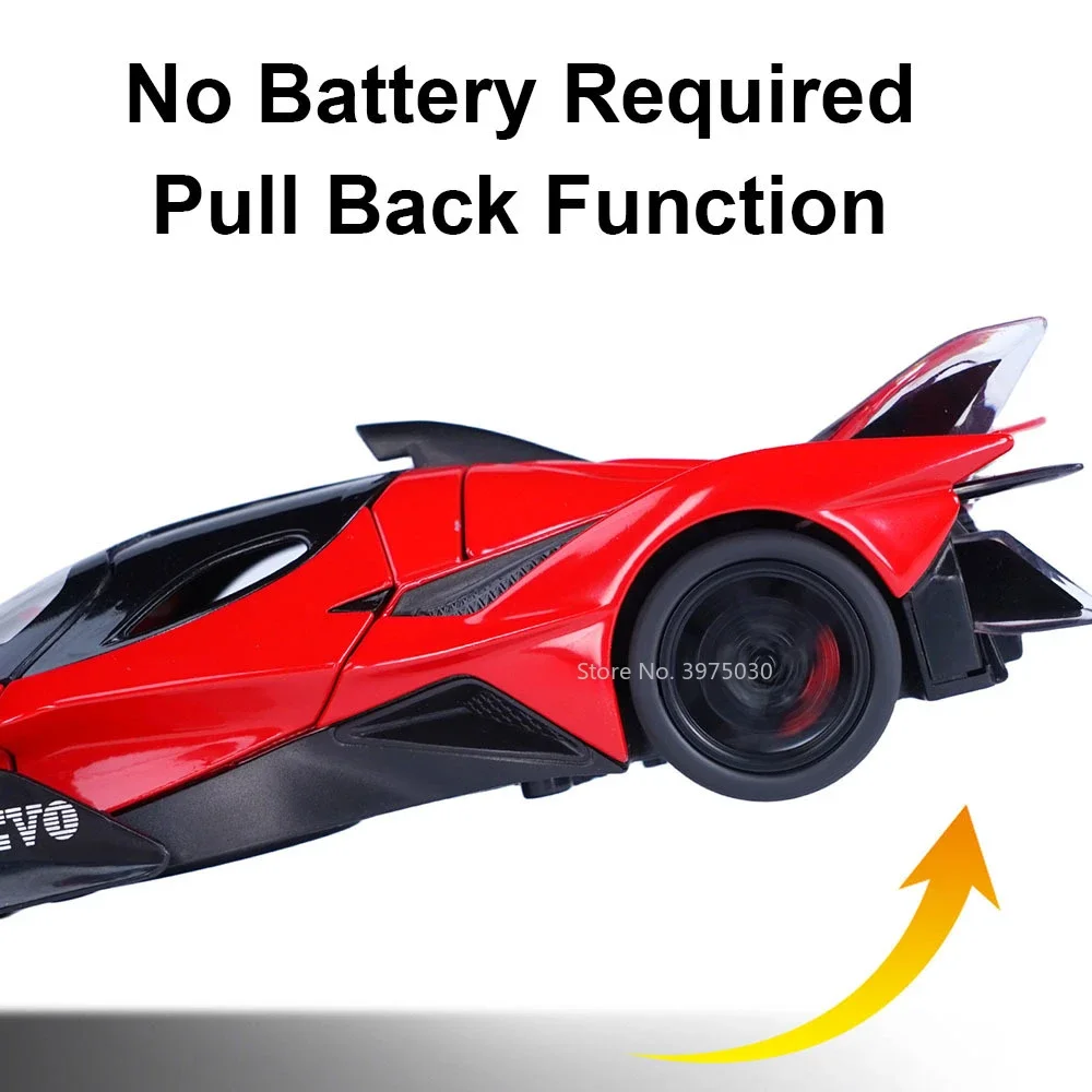 1/32 Apollo EVO Scale Alloy Sport Car Model Diecasts Vehicle Model with Light Sound Pull Back Car Toys for Child Birthday Gifts