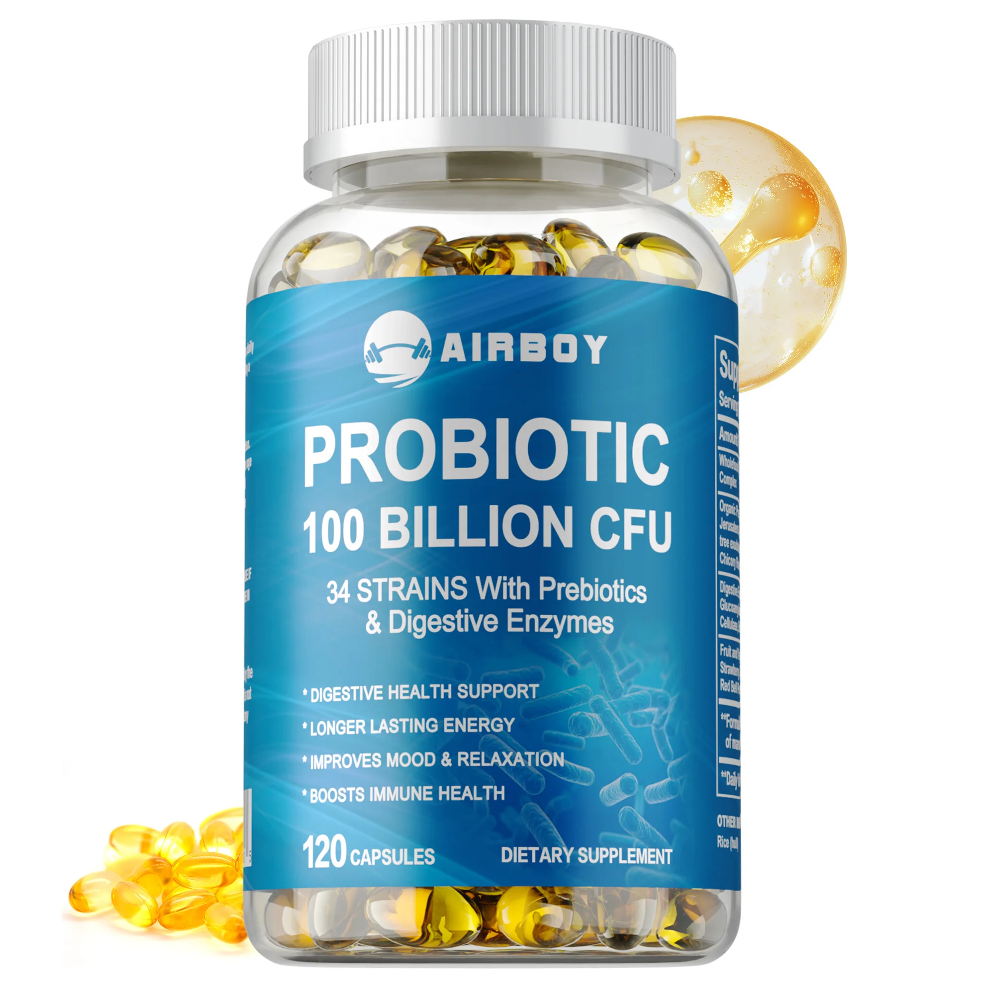 

Probiotics 100 Billion CFU - Support Digestive & Intestinal Health, Reduces Bloating, Balances Intestinal Flora, Boost Immunity