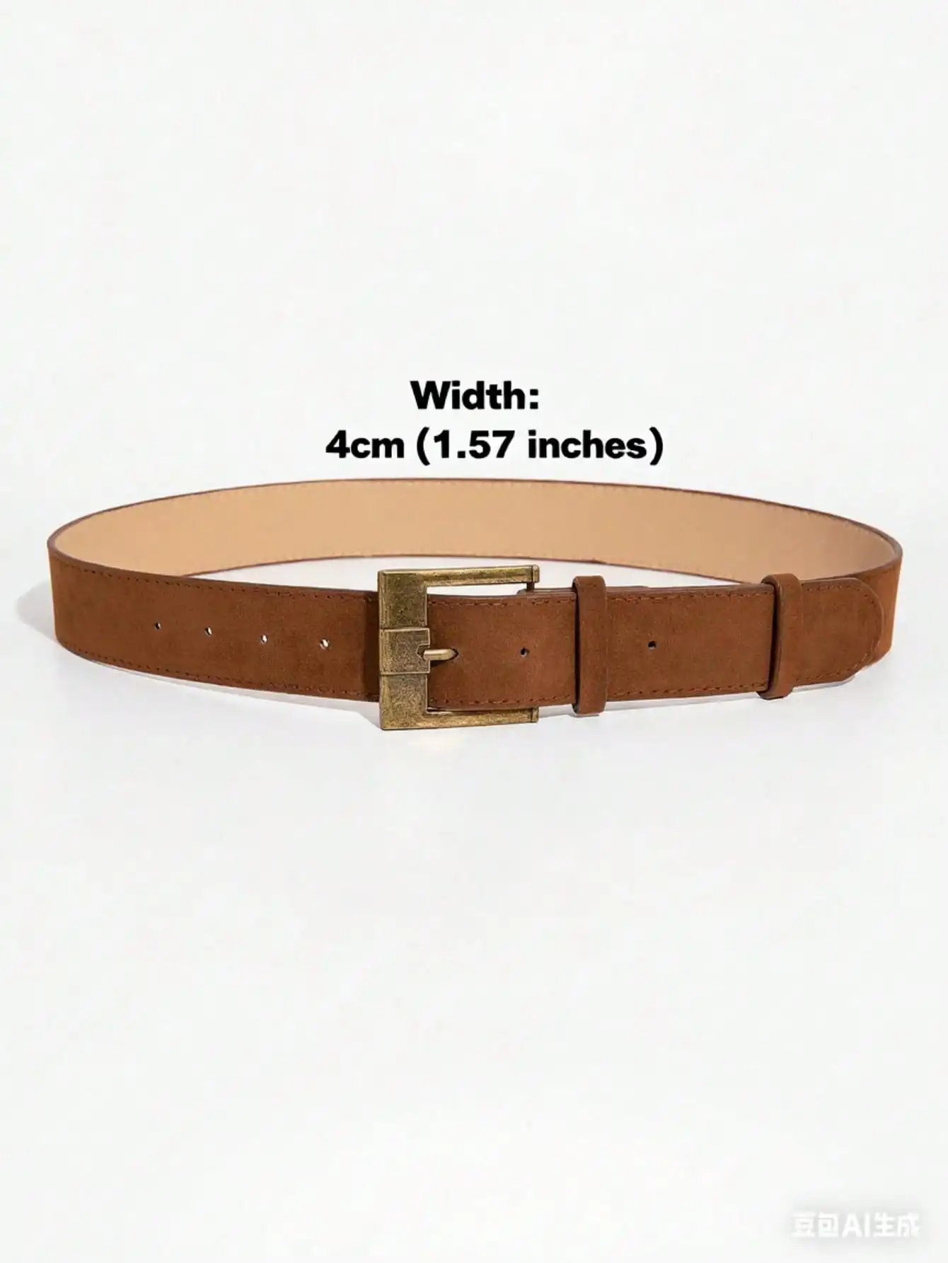 1 Stück brauner Vintage-Casual-Bronze-Samtgürtel mit Metallrahmen und Schnalle für Damen, Jeans, ein vielseitiger Accessoire-Gürtel.