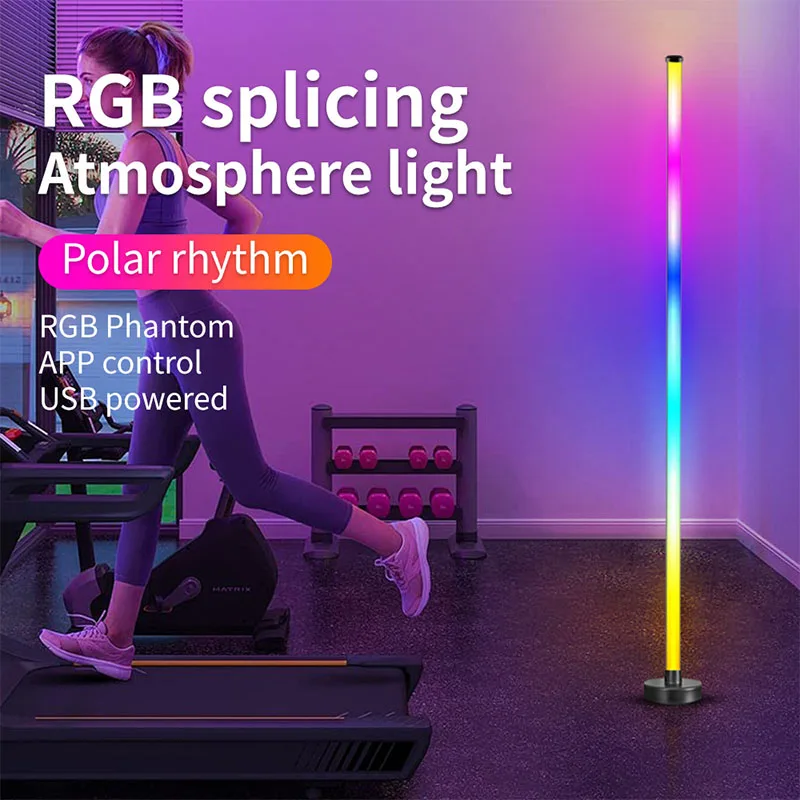 

RGB LED Modern USB Floor Lamp for Bedroom & Living Room Remote APP Control Music Sync Corner Lighting Timer Smart Mood Lighting