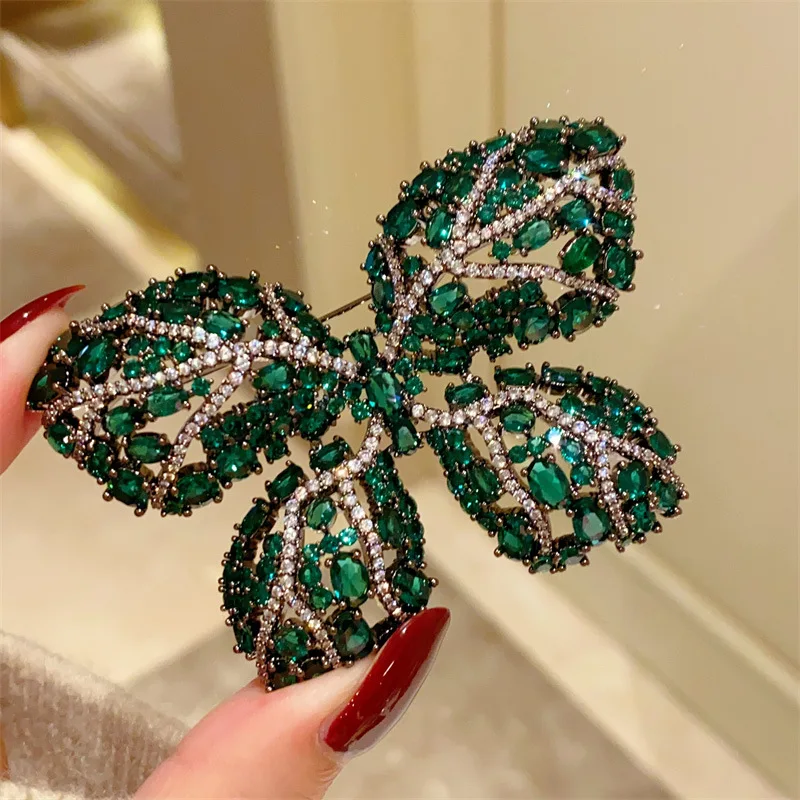 Mysterious Rose-red Corundum Retro Large Butterfly Brooches for Women Men Clothing Accessories Pins Fashion Insect Pin Buckle