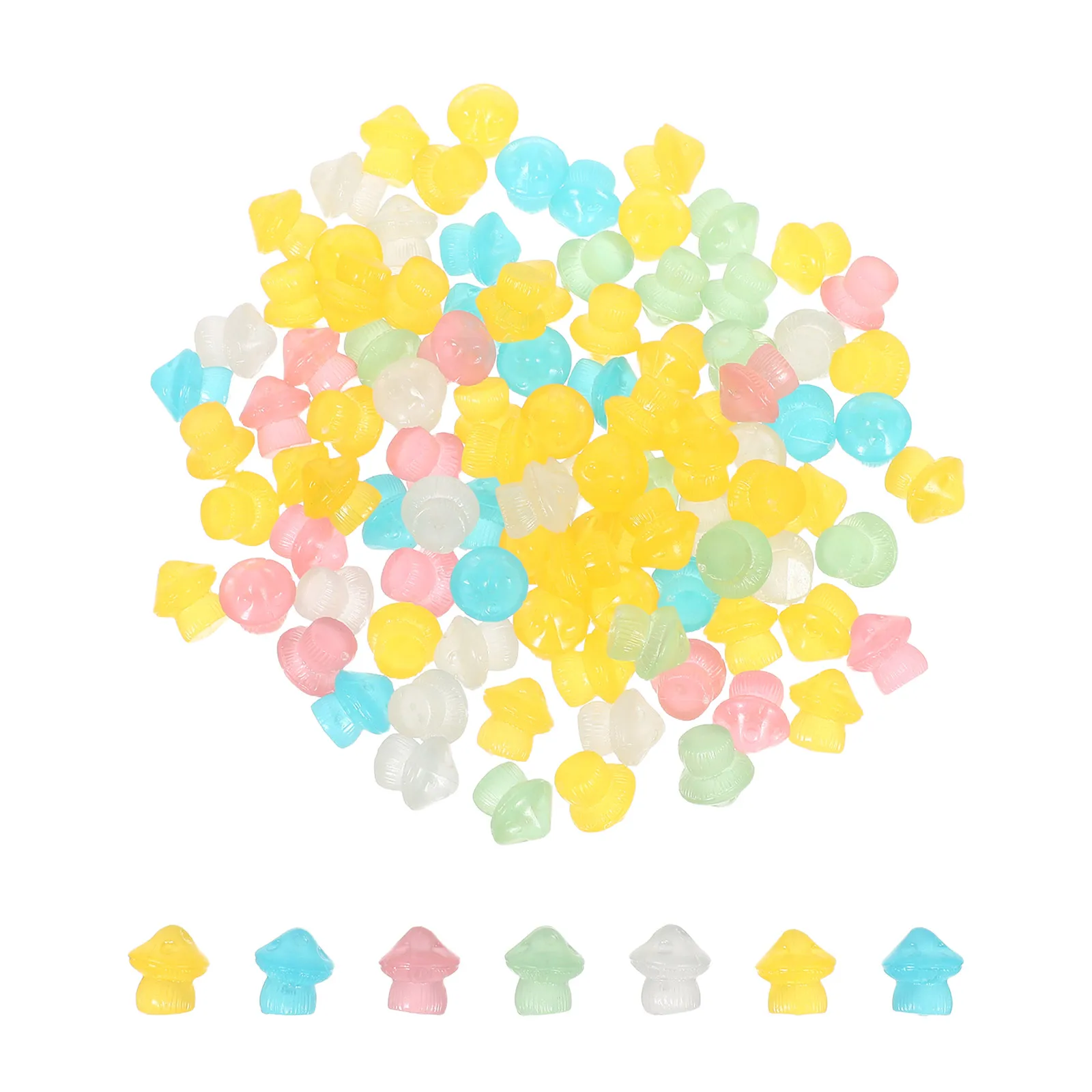 

100 Pcs Resin Mushroom Mini Decoration Garden Figurines Home Ornaments Mushrooms Cute