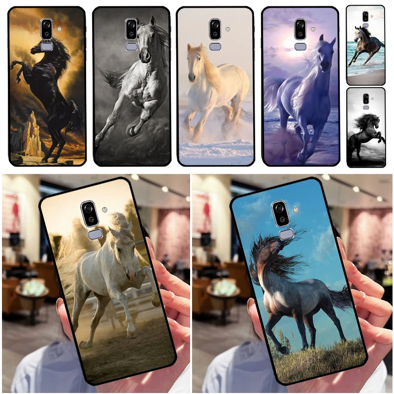 Galloping Horse Case For Samsung Galaxy A3 A5 J1 J3 J5 J7 2016 2017 J4 J6 Plus A6 A7 A8 A9 2018 Back Cover