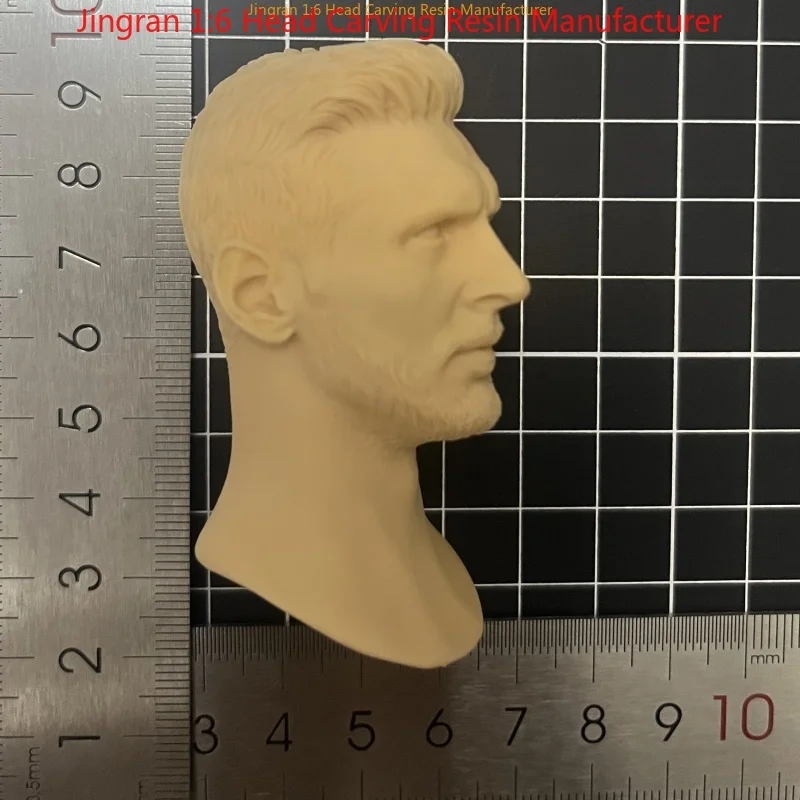 Tête d'étoile de Football latin sculptée en résine non peinte, modèle d'homme à barbe bouclée pour personnalisation de figurines d'action de 12 pouces, Style sportif, 1/6