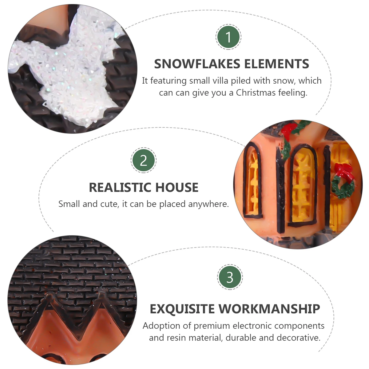 1 قطعة LED مضاءة فيلا الراتنج عيد الميلاد منزل دافئ متوهجة ديكور لغرفة النوم متجر نافذة الشتاء زخرفة الحفلات الراتنج