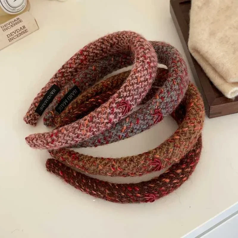 Headbands for Women Mixed Color Sponge Hair Hoop Hair Bands Fashion Knitted Wool Headband Hairbands Hair Accessories Headdress