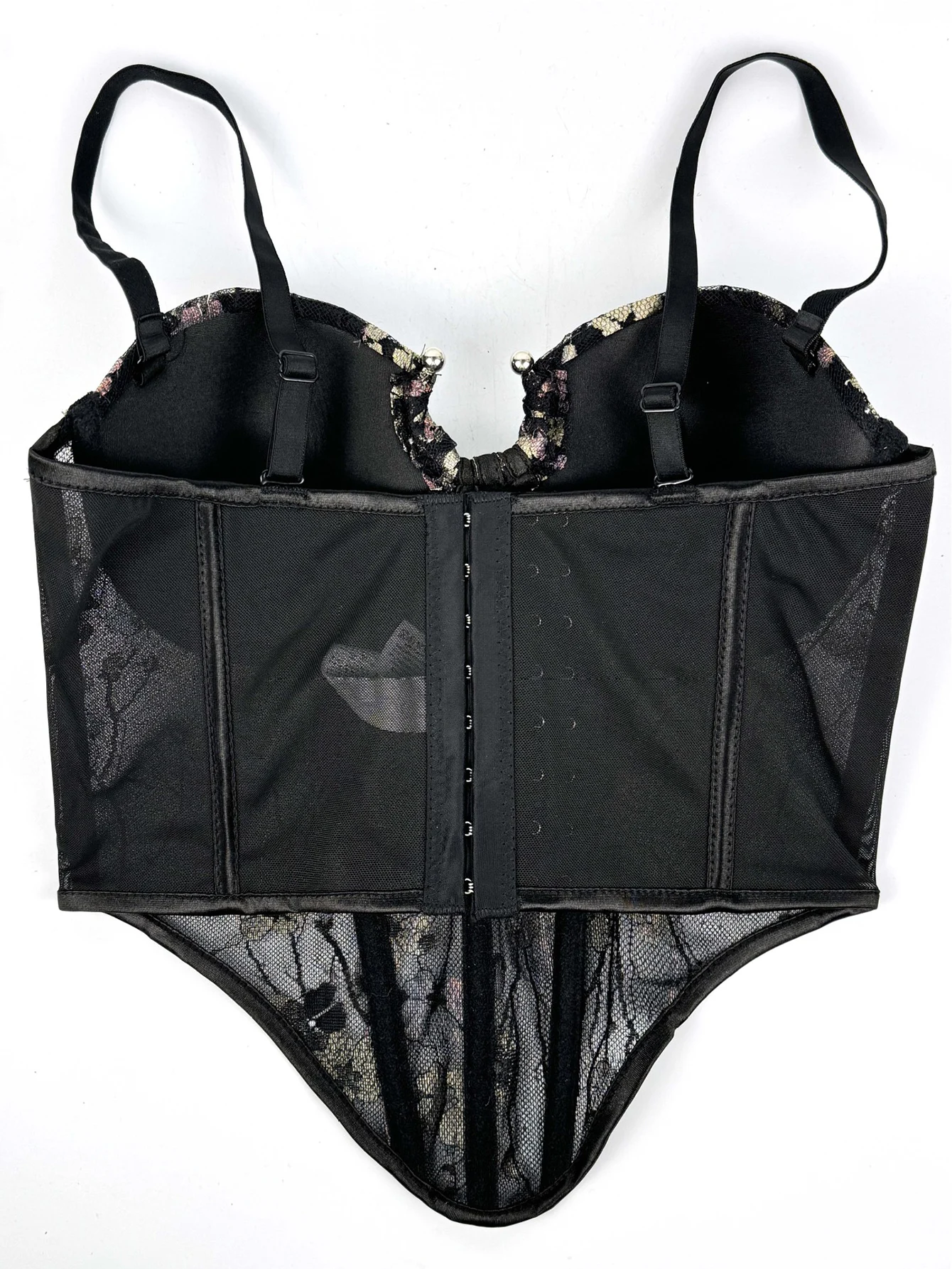 Sexy see through mesh floral corset crop top women summer halter tanks top backless club party tops for woman clothes streetwear