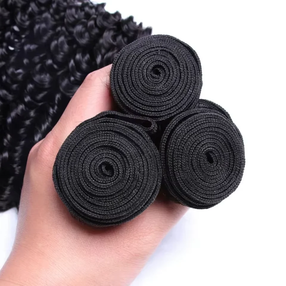 Pacotes de Cabelo Cacheado Profundo 3 Peças 26 Polegadas Cabelo Cacheado Birmanês Completo Cabelo Humano Real de Alta Densidade Extensão de Cabelo Cacheado Jerry Cru