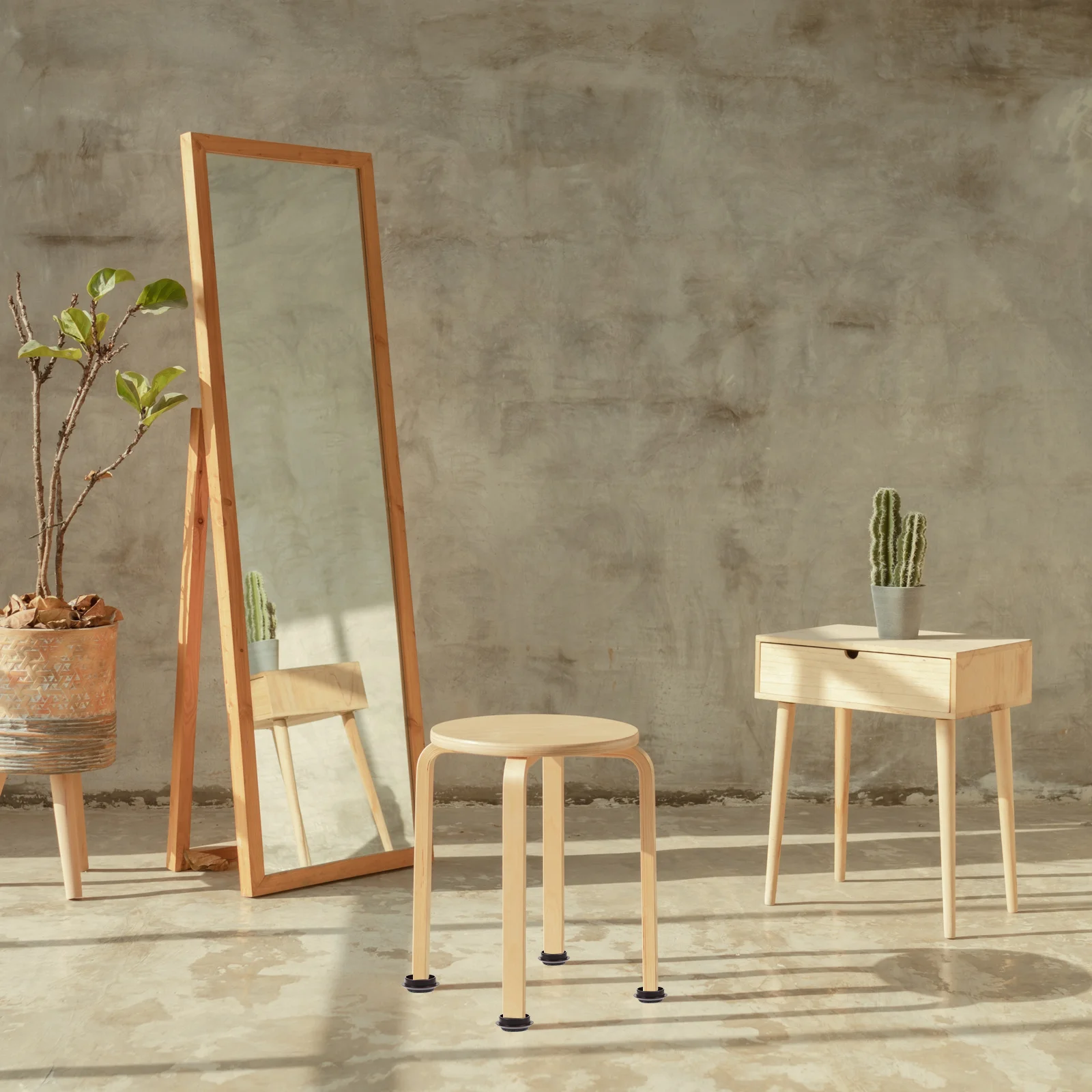 

4Pcs Furniture Foot Pads Felt Caster Cups for Hardwood Floors Anti Scratch Floor Protectors Furniture Wheel Stops Noise Reducing