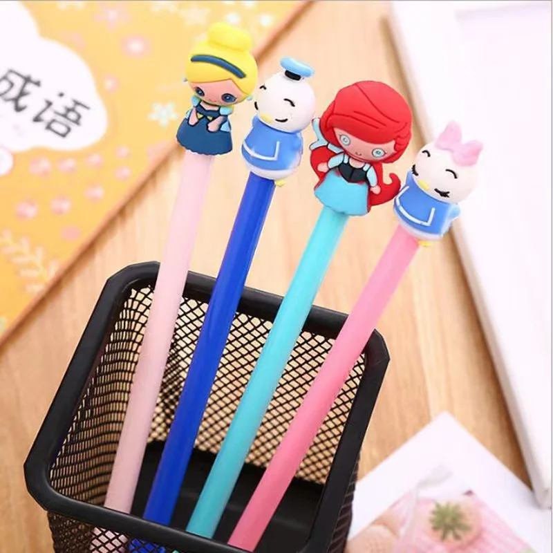 

50/batch Disney gel pen cartoon creative ballpoint pen black ink writing hand account pen office cute school supplies gift