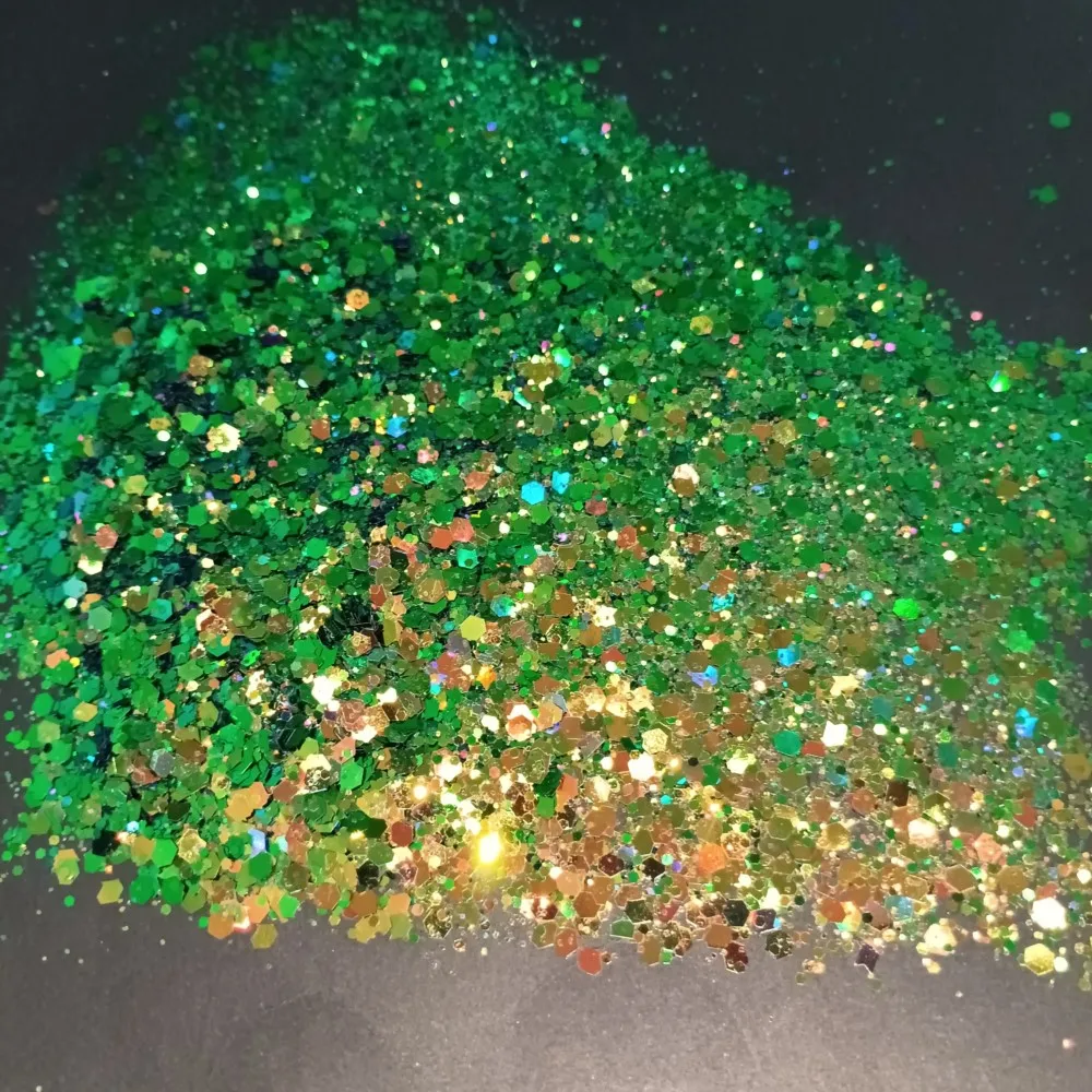 50g Chameleon Loose Bulk Chunky Nail Glitter Holographic Mixed Hexagon Sequin Powder Decoration for Epoxy Resin Nail Accessories