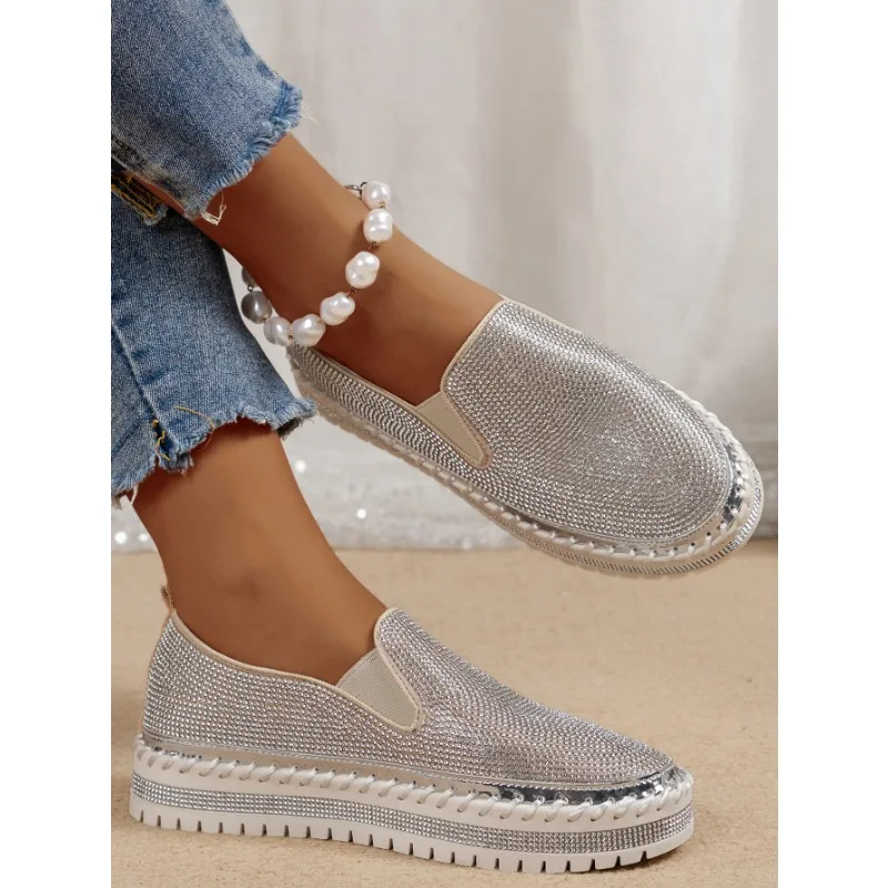 Spring and Autumn 2023 New Fashion Women\'s Flat Shoes Sewing Slide Sleeve Sewing Light Fashion Solid Color Casual Shoes