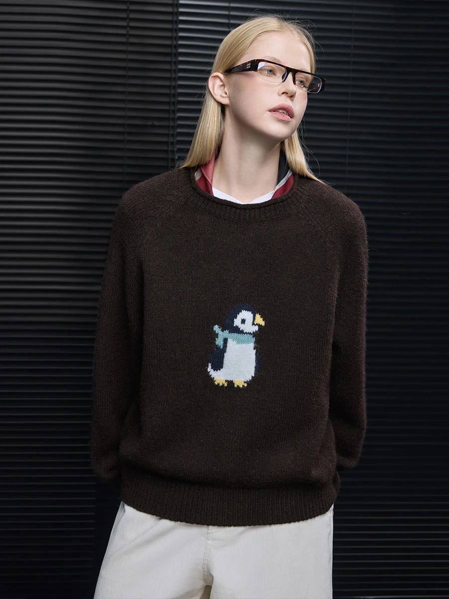 

Caramel Knitted Long Sve round Ne Sweater Women's Faion Design Sensation Lazy Sle Autumn Winter New Arrival