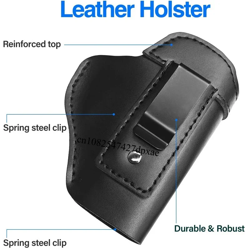 IWB Cowhide Concealed Inner Belt Gun Holster For Glock 17 19 43 S&W M&P P220 P226 P229 XD/XDS Hunting