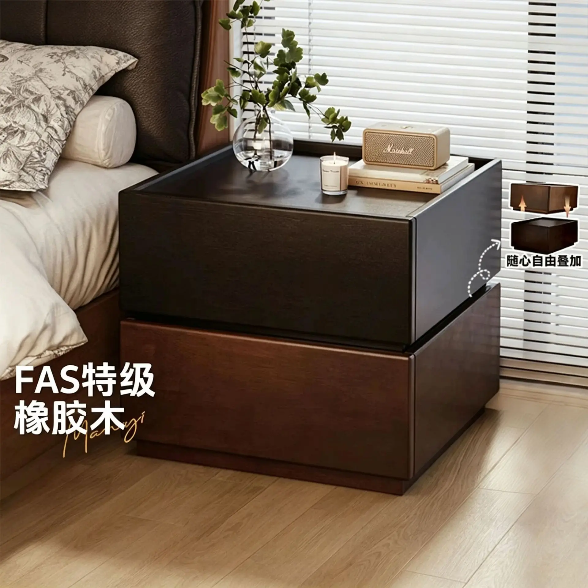 All solid wood bedside table creative home bedroom locker 2026 new bedside table medium antique bedside storage cabinet