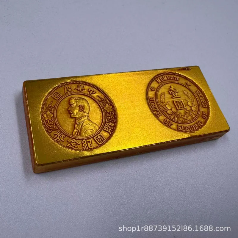 Republic of China , ingots, Sun Yat-sen nuggets, solid gilded gold bars, film props, decorative ornaments