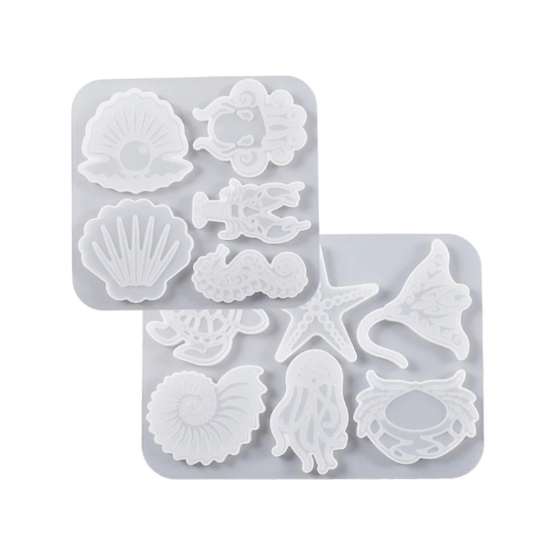 Silicone Pendant Mold Crafts Molds Marine Animal Shaped Keychain Moulds Silicone Material Gift for DIY Hand Making Dropship