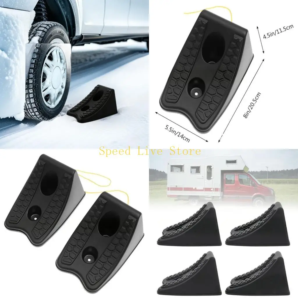 547C 4 Pieces Polymer Wheel Chocks For Camping Trips And Outdoor Activities