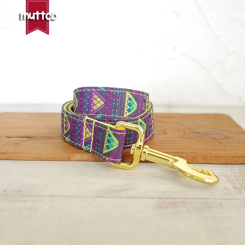 MUTTCO this necklace features a modern geometric pattern PURPLE TRIBE that show cases your dog's unique personality UDC208