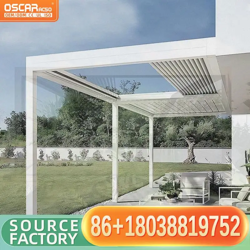 DIY Customizable Retractable Motorized Aluminum  Awning with PVC Waterproof Cloth Canopy Ideal for Garden Patio and Backyard in