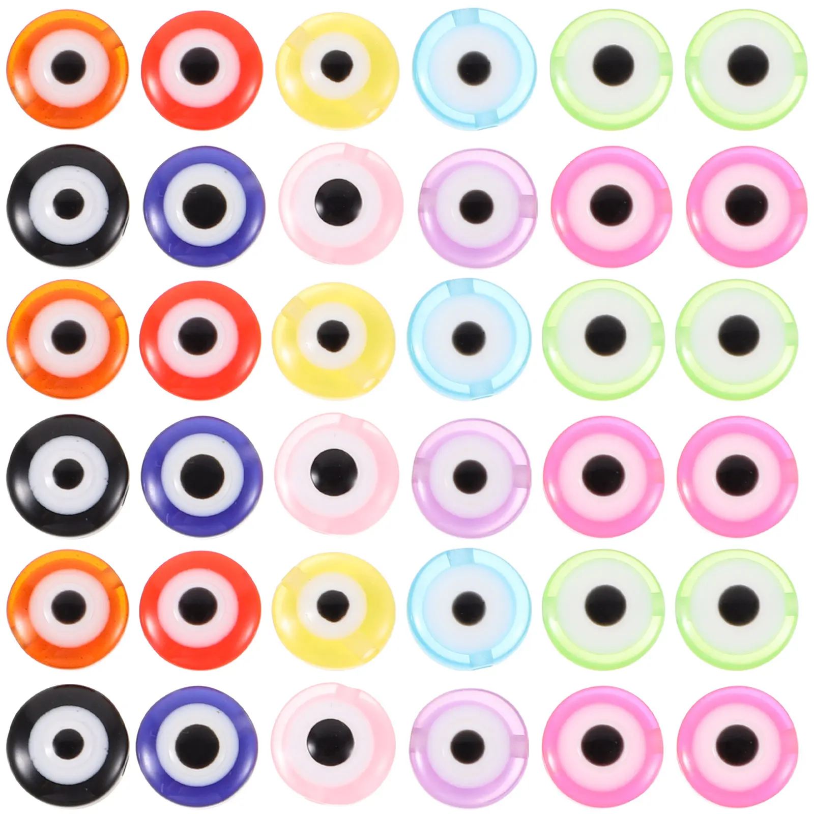 

200pcs Colored Resin Beads 8mm DIY Eye Bead Spacer Charm Loose Beads Handcraft Jewelry Necklace Making Decorative
