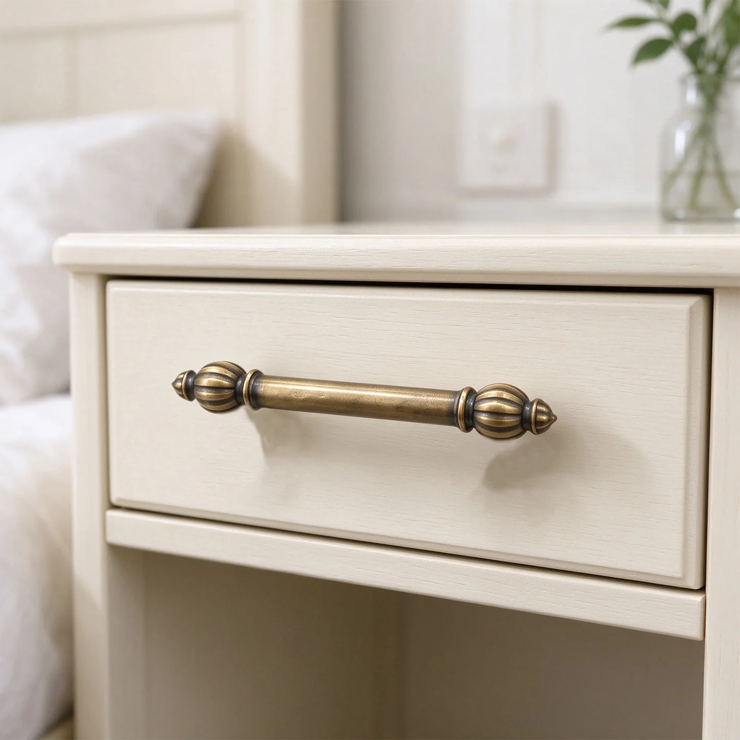 Vintage Pumpkin Shape Cabinet Handle Antique Brass Finish, Decorative Aluminum Drawer Pull, 96/128/160/192mm Hole Distance
