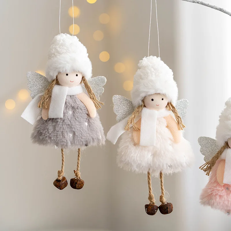 New Year Christmas Decorations for Home Xmas Plush Angel Doll Girl Hat Christmas Tree Home Decors 2022 Navidad Kerst Kids Gifts