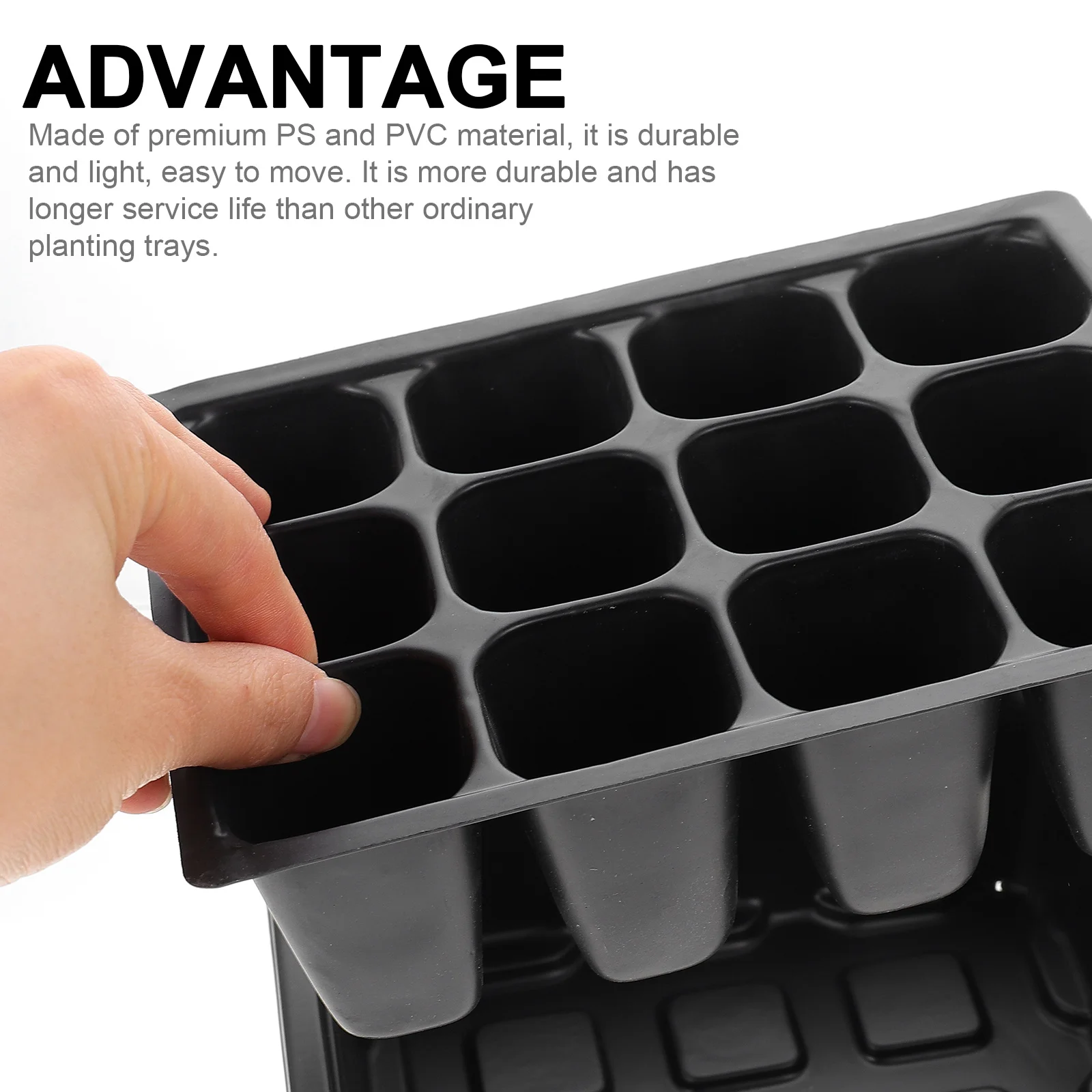 

2pcs Seedling Tray Kit 24/12 Holes Pvc Sowing Trays For Plant Germination Fast Growing Durable Lightweight Garden Nursery Pot