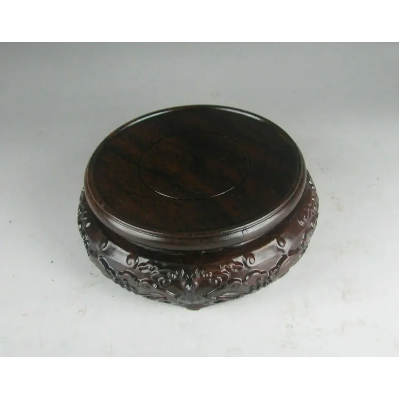 Wood round base Display stand for vase incense burner teapot statue 2.7 inch