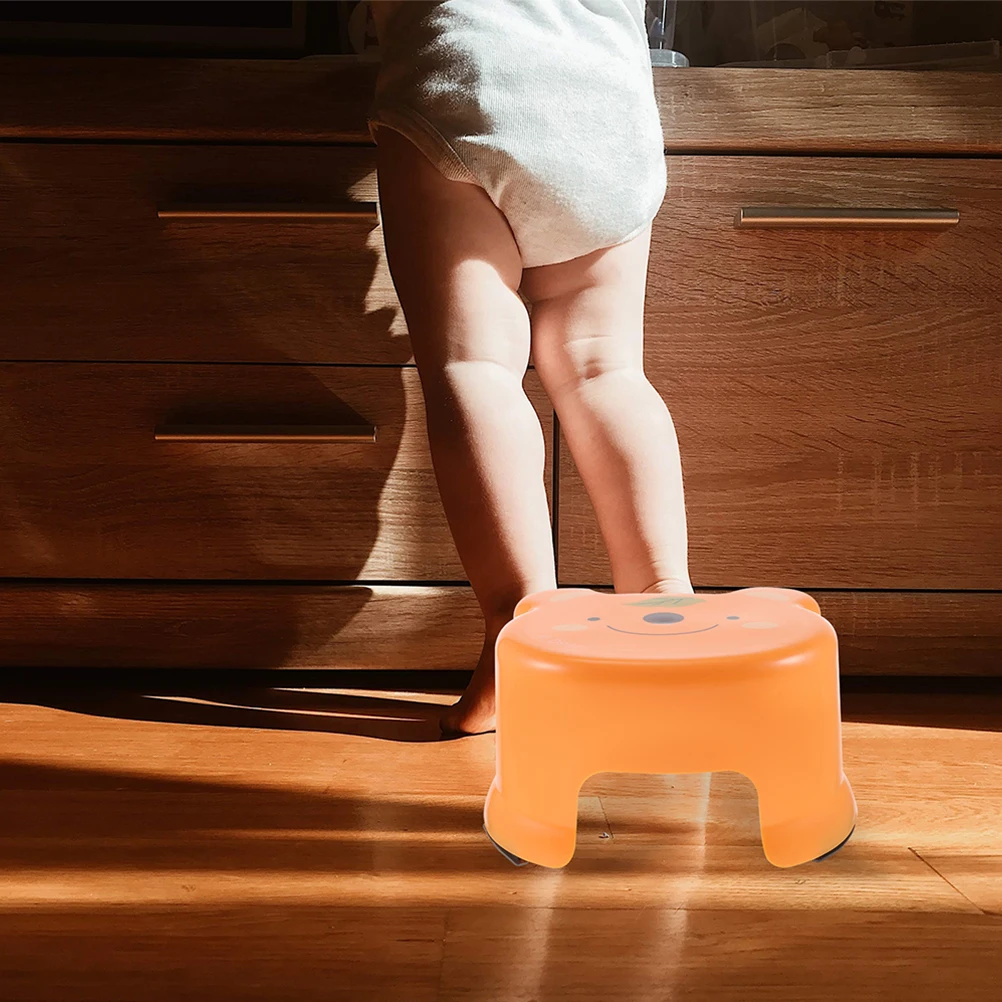 

Cartoon Plastic Stool Short Kids Toddler Bathroom Step Foot Small Portable Classroom Elementary Safe Lightweight Anti