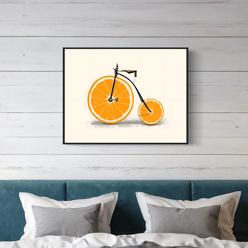 Pintura en lienzo abstracta con ruedas naranjas, arte Zest, vitamina, impresión artística, imagen artística de pared para habitación, Cuadros, decoración del hogar, decoración de pared