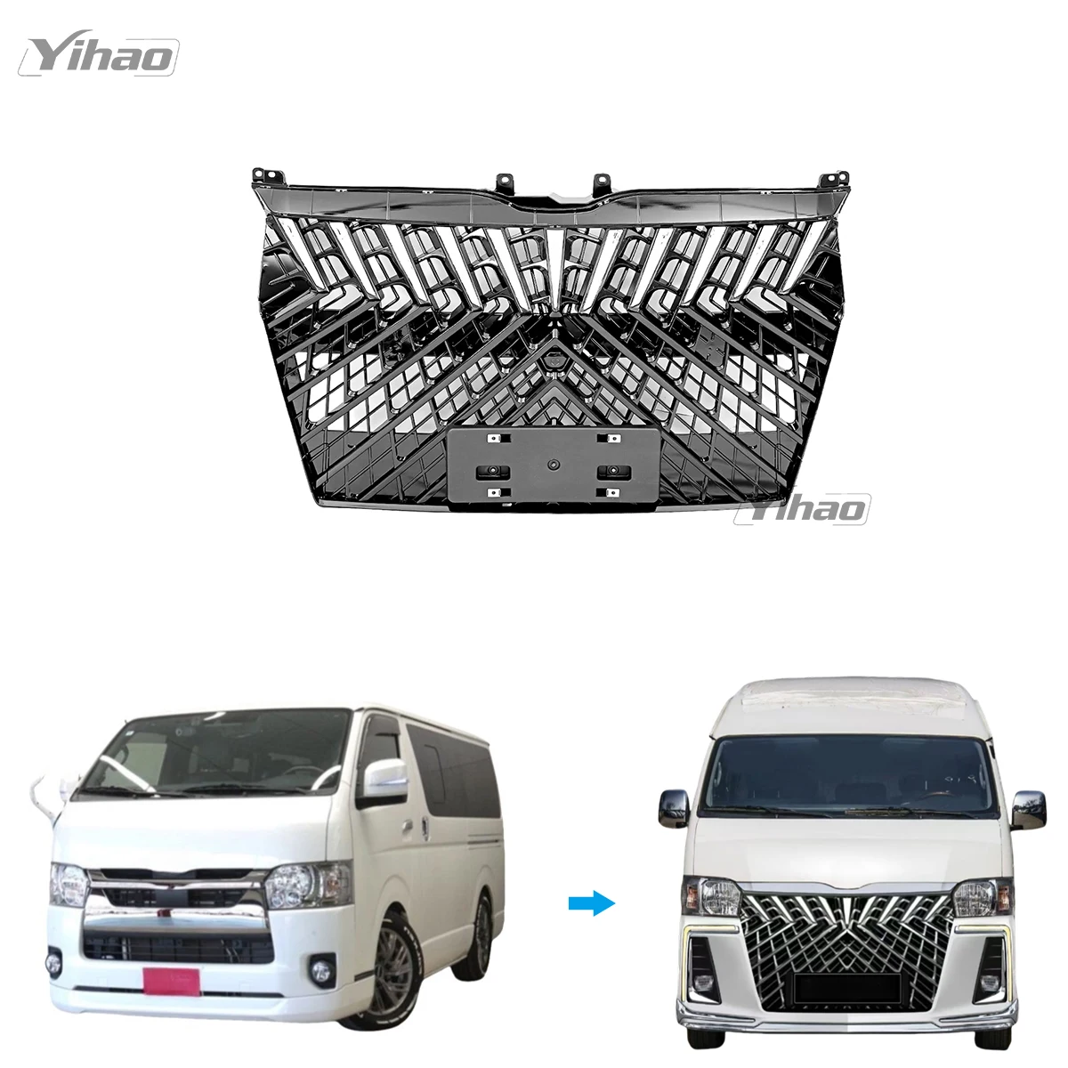 

Direct Factory Wholesale Bumper Factory Front Rear Bumper Body Kit for Toyota HIACE TRH200 18- 23 Upgrade